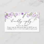 QR code Lavender Wedding RSVP Enclosure Kaart Visitekaartje (Voorkant)