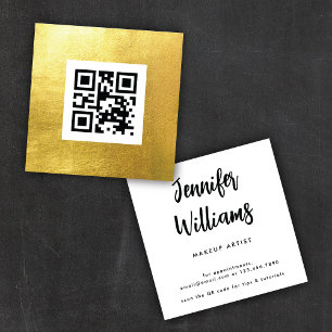 QR-code legant en modern goud Vierkante Visitekaartje