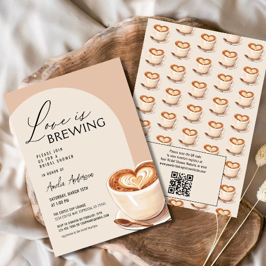 QR Code Liefde is het brouwen van koffie Vrijgezel Kaart