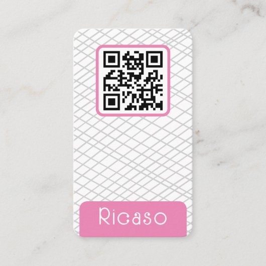 QR Code Lined Pattern Gepersonaliseerd Visitekaartje (Voorkant)