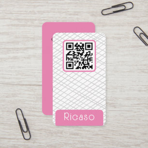 QR Code Lined Pattern Gepersonaliseerd Visitekaartje
