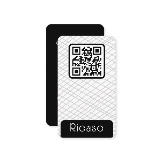 QR Code Lined Pattern Gepersonaliseerd Visitekaartje (Voorkant / Achterkant in situ)