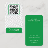 QR Code Lined Pattern Gepersonaliseerd Visitekaartje (Voorkant / Achterkant)