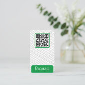 QR Code Lined Pattern Gepersonaliseerd Visitekaartje (Staand voorkant)