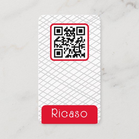 QR Code Lined Pattern Gepersonaliseerd Visitekaartje (Voorkant)