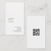 QR Code Linen Modern Professioneel Exclusief Visitekaartje (Voorkant / Achterkant)