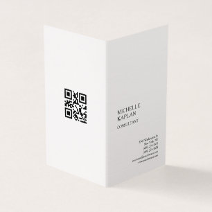 QR Code Linen Modern Professioneel Exclusief Visitekaartjes