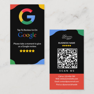 QR Code Link Black Google Review Informatiekaartje