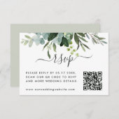 QR-code Link RSVP Eucalyptus Green Foliage Informatiekaartje (Voorkant / Achterkant)