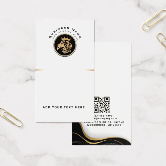 QR Code Lion Logo Business Scan for Display Cards (Bureau)