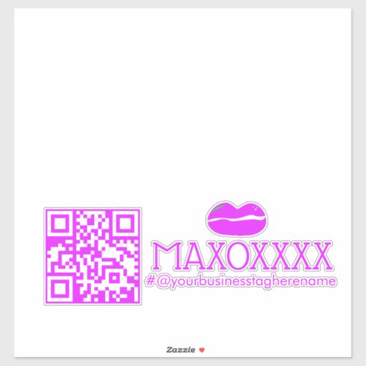 QR-code Lipgloss Bedrijfsnaam Auto Sticker (Vel)