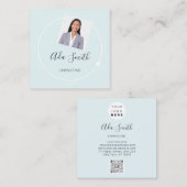 QR Code Logo Aangepast Aangepast Foto Consulting B Vierkante Visitekaartje (Voorkant / Achterkant)