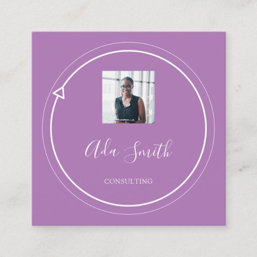 QR Code Logo Aangepast aangepast Foto Consulting P Vierkante Visitekaartje (Voorkant)