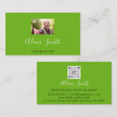 QR Code Logo Aangepast Aangepaste foto Gebouwde af Visitekaartje (Voorkant / Achterkant)