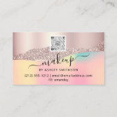 QR-code Logo Abstract online winkel Roos Holograaf Visitekaartje (Achterkant)