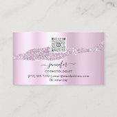 QR-code Logo Abstract Online winkelroze zwart Visitekaartje (Achterkant)