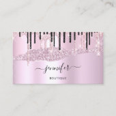 QR-code Logo Abstract Online winkelroze zwart Visitekaartje (Voorkant)