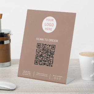 QR Code Logo Bakkerij Zakelijk Sokkel Bord Reclamebord Met Voetstuk