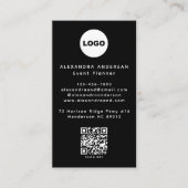 QR Code Logo Black Modern Minimalist Professional  Visitekaartje (Voorkant)
