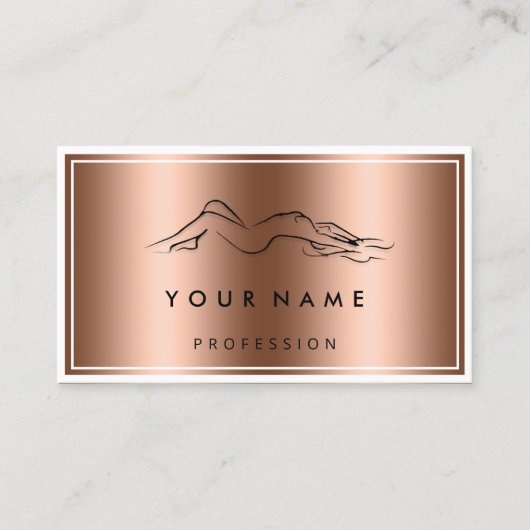 QR-CODE Logo-body Sculpting Massage Roos Koper Visitekaartje (Voorkant)