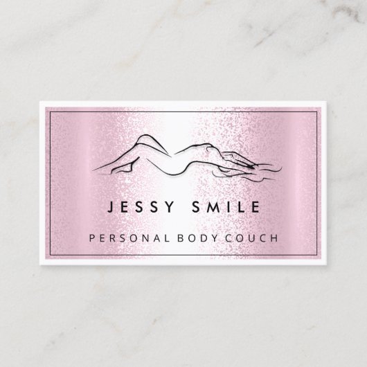 QR-CODE Logo-body Sculpting Massaged Metallic Pink Visitekaartje (Voorkant)