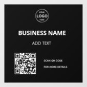 Qr code Logo Business Menu Contact Cling venster Raamsticker (Vel)