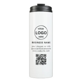 QR Code Logo Business Minimalist Eenvoudig Thermosbeker