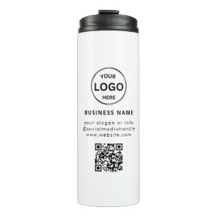 QR Code Logo Business Minimalist Eenvoudig Thermosbeker