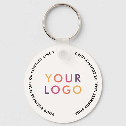 QR Code Logo Business White Sleutelhanger (Achterkant)