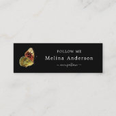 QR Code Logo Elegant Butterfly Social Media Mini Visitekaartje (Voorkant)