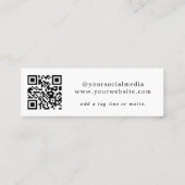 QR Code Logo Elegant Butterfly Social Media Mini Visitekaartje (Achterkant)