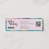 QR Code & Logo Elegant Rainbow Agate gold Glitter Mini Visitekaartje (Achterkant)