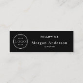 QR-code Logo eslegant zwart-wit sociale media M Mini Visitekaartje (Voorkant)