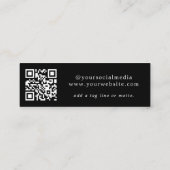 QR-code Logo eslegant zwart-wit sociale media M Mini Visitekaartje (Achterkant)
