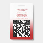 QR-code Logo Foto-ID Covid Vaccine Pass Red Badge (Back)