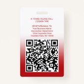 QR-code Logo Foto-ID Covid Vaccine Pass Red Badge (Achterkant)