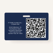 QR Code Logo Foto Medewerker ID Vaccin Pass Marine Badge (Achterkant)