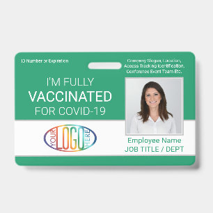 QR-code Logo Foto Personeels ID Vaccinatiepas Groe Badge