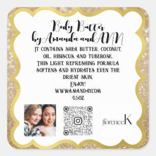 QR CODE LOGO FOTO PRODUCTOMSCHRIJVING SHOP Framed Vierkante Sticker