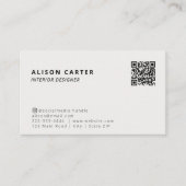 QR-code | LOGO | Gebroken wit | Modern ontwerp Visitekaartje (Voorkant)