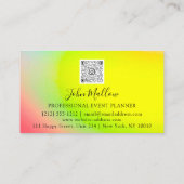 QR Code Logo Geometry Gele Regenboog Visitekaartje (Achterkant)