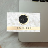 QR Code & Logo Gold Wit Marmer Visitekaartje