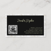 QR Code & Logo Gold Wit Marmer Visitekaartje (Achterkant)