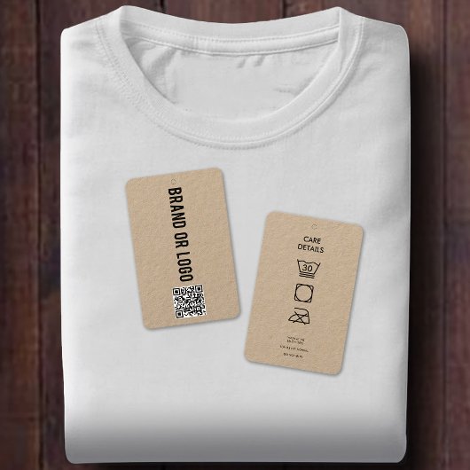 QR Code Logo Hang Label Kleding Zeggen Details