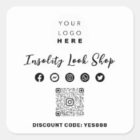 QR CODE Logo Kortingscode zwart wit
