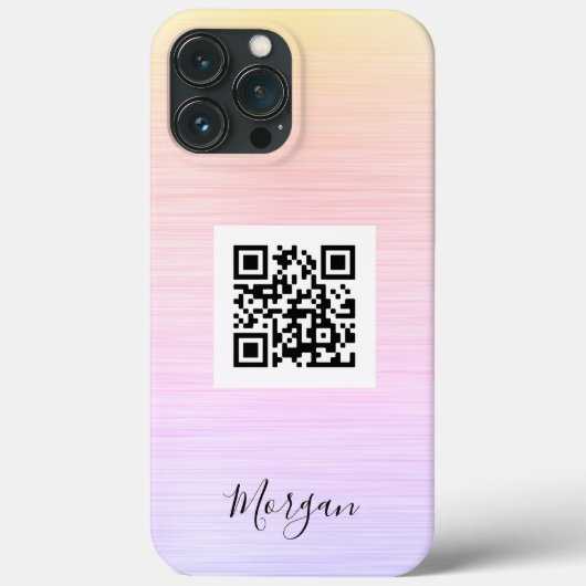 QR-code, Logo kunst of foto, naam, regenboogtextuu Case-Mate iPhone Case (Achterkant)