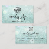 QR Code Logo Makeup Nails Mint Green Visitekaartje (Voorkant / Achterkant)