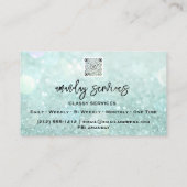 QR Code Logo Makeup Nails Mint Green Visitekaartje (Achterkant)