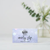 QR Code Logo Makeup Nails Silver Blue Visitekaartje (Staand voorkant)