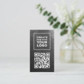 QR Code Logo Metallic look Modern Verticaal Visitekaartje (Staand voorkant)